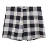 Cueca Box Masculina com Estampa Xadrez Tendência, Shorts para Casa Respiráveis da Moda de Cintura Média Tamanho Grande, Fornecimento Direto do Fabricante