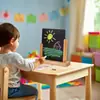 [Fábrica de Origen] Pizarrón Pequeño de Columna Redonda Doble de Madera Formato A4 para Pintura Infantil, Uso de Artista, Pizarrón de Mensajes DIY con Soporte de Exhibición