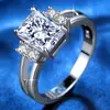 Accesorios Europeos y Americanos Transfronterizos Anillo Cuadrado de Circonita para Mujer Moda Sencilla Anillo de Boda Joyería de Comercio Exterior Personalizado Venta al por Mayor