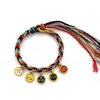 Pulseira dos Cinco Deuses da Riqueza Estilo Xizang, Pulseira Tecida à Mão com Fio de Algodão, Pulseira Retrô Estilo Étnico, Pulseira Colecionável Atacado