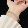 Pulsera Trébol de Cuatro Hojas Fritillaria Temperamento Súper Hada Brillante Pulsera de Circonita Moda Tendencia Personalizada Abierta Pulsera Japonesa y Coreana Completa de Diamantes