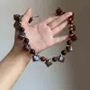 ¡Tan especial! Collar Cuadrado de Lunares con Estampado de Leopardo Marrón para Mujer, Diseño Exagerado de Nicho, Cadena Creativa para Clavícula, Nuevo Estilo de Principios de Otoño