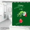 Bestseller transfronterizo de Amazon: Cortina de ducha verde del Grinch, cortina de ducha impermeable de pongee con estampado digital de dibujos animados