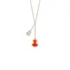 Collar Grande de Calabaza Kirin para Mujer, Versión de Alta Gama, Calabaza Pequeña con Ágata Roja y Nácar Blanco, Chapado en Oro V con Oro Rosa de 18 Quilates, Estilo para Mujer