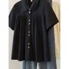 Camisa blanca estilo Hong Kong para mujer, nuevo modelo de verano, camisa de manga corta holgada estilo coreano, top elegante y versátil con cuello en V en la clavícula