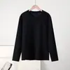 Camiseta de Manga Longa Outono 230g Algodão Penteado Pesado para Homens e Mulheres, Gola Redonda, Camada Base Simples e Versátil para Casal