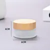 Tarro de crema de vidrio con veta de madera esmerilada y tapa, tarro sellado para crema de ojos, tarro para crema facial, tarro cosmético, recipiente para crema para reempaquetar, disponible para venta al por mayor