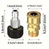 Conjunto de Adaptadores para Lavadora de Alta Pressão Acoplador Rápido de Latão 3/8" Kit de Conexões Rápidas para Mangueira 3/4" Macho para 1/2" Conector de Liberação Rápida
