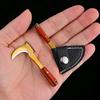 Mini foice para viagem ao ar livre, chaveiro portátil pequeno, faca expressa, enfeites de bolso para faca portátil, aço inoxidável