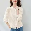 Nueva Blusa Jacquard de Moda Primavera y Otoño, Atuendo Elegante para Mamás de Mediana Edad, Camisa de Manga Larga con Cuello Redondo, Ropa para Mujeres de Mediana Edad y Mayores