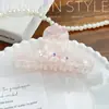 Grampo de Cabelo de Mármore Colorido Estética Francesa Flor de Três Pétalas Presilha de Acetato Fashion Simples Versátil Acessórios de Cabelo Atacado