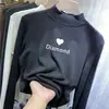 Camiseta Base de Terciopelo Doble Cara para Niñas Otoño e Invierno Nueva Camiseta de Manga Larga Cálida Estilo Bebé de Cuello Alto
