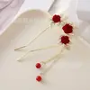 Pasador de Pelo en Forma de U con Flor para Mujer, Pasador de Estilo Antiguo, Modelo Nuevo de Alta Gama 2024, Herramienta para Peinar el Cabello, Pasador de Pelo Nuevo Estilo Chino, Accesorio para el Cabello