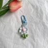 Llavero de Flor Transparente de Colores Ins Creativo DIY Lindo para Niña Accesorios de Coche Colgante para Mochila Escolar de Estudiante