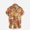 Camisa hawaiana de manga corta con estampado digital 3D de oso de dibujos animados para hombre, estilo verano 2023, estilo transfronterizo