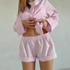 2025 Amazon Aliexpress Transfronterizo Primavera y Otoño Cárdigan Casual de Dos Piezas Talla Grande Holgado Traje de Cuadros para Mujer