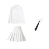 Nueva camisa blanca JK, minifalda femenina, corte ajustado, estilo preppy, top de uniforme con corbata y lazo, camisa versátil
