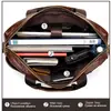 Couro Genuíno Masculino Reunião de Negócios Viagem de Negócios Pasta de Couro de Vaca de Primeira Camada Bolsa Simples para Laptop Bolsa de Ombro Único Transversal para Homens
