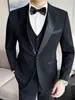 Terno Smoking para Noivo Masculino Slim Fit Padrinhos Casamento Vestido Formal Casual de Negócios Lapela Terno Pequeno