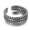 Celebridad de Internet en vivo imitación joyería de plata tailandesa vintage anillo abierto patrón de tres cuerdas joyería creativa anillo femenino negro anillo