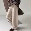 Pantalones de cintura media con pierna curva, pantalones de cintura alta con forma de media luna, cordón, pantalones deportivos casuales de pierna ancha con bloques de color, nuevo estilo otoño 2026, pantalones de moda