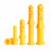 Tubo de expansión de plástico alargado, pequeño tornillo de expansión de corvina amarilla, tapón de expansión, tapón de goma, anclaje de expansión, venta al por mayor, 6 mm, 8 mm y 10 mm