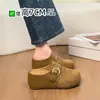 Zapatos Birkenstock Suela Gruesa Elevadores Puntera Cerrada Pantuflas Ropa de Exterior para Mujer 2026 Otoño Nuevo Estilo Medias Pantuflas Decoración con Hebilla Metálica Zapatos Perezosos