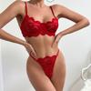 Aliexpress Conjunto Íntimo Sexy Duas Peças com Renda Transparente e Aro de Aço para Mulheres 6237