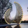 Esculturas grandes de acero inoxidable para instalaciones de arte en bienes raíces y hoteles, hechas a medida según planos, esculturas metálicas para paisajismo exterior