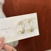 Pendientes de plata 925 con forma de gota de esmalte tipo C de Corea del Sur, de estilo nicho de lujo, con un diseño sencillo y elegante de alta gama para mujer.