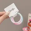 Anillo para el pelo de línea telefónica sin marcas que cambia de color degradado para mujer, cuerda para el pelo simple de verano, cuerda para el pelo de alto nivel, accesorios para el pelo de tendón de goma