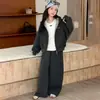 Conjunto de niña para primavera y otoño 2026, nueva ropa exterior infantil elegante y moderna, colección de otoño, conjunto de dos piezas con capucha para niños mayores
