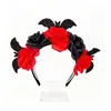 Diadema de Cabeza de Murciélago Oscuro de Halloween Festival de Fantasmas Vestido Negro Rosa Decoración de Fiesta Accesorios para el Cabello Tocado