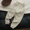 Pantalones Finos Frescos Clase A para Niños de Algodón Puro Largos de Algodón de Bambú Pantalones para Niños y Niñas Estilo Primavera y Verano para Niños Ropa Infantil