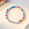 Pulsera Popular Transfronteriza Europea y Americana Estilo Bohemio Taylor Corazón de Amor Amistad Cuenta de Arcilla Blanda Letra y Número