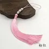 Anel Duplo Diamante com Pingente de Pérola e Franja 13cm com Franja de Miçangas Fecho de Pressão Joias DIY Acessórios Estilo Chinês Acessórios para Roupas Vermelho