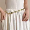 Cadena de Cintura Dorada Esmeralda Retro Bohemia para Mujer Moda de Verano Versátil Accesorios de Cinturón para Falda Gama Alta