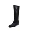 Botas de caballero a la moda estilo británico de 6.5 cm hasta la rodilla, nuevo modelo otoño e invierno 2026, punta cuadrada, tacón grueso, botas altas para mujer