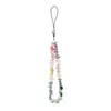 Cadena para teléfono móvil de cuentas hecha a mano nicho de personalidad creativa nueva para mujer piedra natural grava de amatista cordón para teléfono móvil