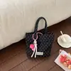 Bolsa de Lona Grande Capacidade para Mulheres, Estilo Verão 2026, Bolsa de Bolinhas, Mochila Escolar Fresca Estilo Coreano para Estudantes