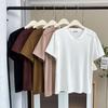 Verano Nuevo Estilo 100kg Gordo mm Moda Versátil Cuello en V Manga Corta Color Puro Camiseta Talla Grande Top Casual de Mujer 8634