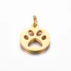 Ponto de Aço Inoxidável Polido Recorte Carta de Amor Pata de Gato Pata de Cachorro Pingente Pequeno DIY Acessórios de Joias em Aço Titânio com Argola
