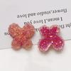Pendientes de mariposa con partículas de diamante, brillantes y coloridos, con forma de horquilla y parche de resina, accesorios de joyería DIY al por mayor