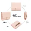 Cartera con monedero de cremallera, ranuras para múltiples tarjetas, plegable, transfronteriza, modelo estudiantil, estilo Ins, a la moda y simple, billetera corta de PU de color sólido