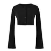Conjunto casual coreano en capas: Conjunto de tres piezas: cárdigan corto, top de tirante asimétrico y falda larga recta