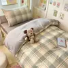 Juego de ropa de cama de tres piezas para dormitorio de estudiante universitario, sábanas de algodón puro, funda de edredón, sábana bajera, nuevo modelo 2026, adecuado para todas las estaciones