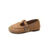 Zapatos de Cuero para Niñas de 3-6 Años Estilo Primavera/Otoño 2026 Zapatos Bajos Individuales Infantiles Estilo Coreano Estampado de Leopardo Moda Mocasines Versátiles