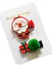 Feliz Navidad Dulce Color Caramelo Estilo Coreano Acrílico Muñeco de Nieve Árbol de Navidad Set de Pasadores para el Cabello de Malla con Lentejuelas para Niños Venta al Mayoreo