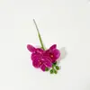 Flor Artificial Transfronteiriça, Orquídea Borboleta de Flor Única com Três Flores Pequenas, Textura de Filme 3D, Decoração de Flores para Mesa de Jantar, Materiais para Arranjo de Flores de Jardinagem