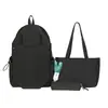 Mochila de Viaje de Gran Capacidad Color Sólido Simple Ligera Estilo Coreano Ins Versátil para Campus Estudiantes de Secundaria Preparatoria Universidad